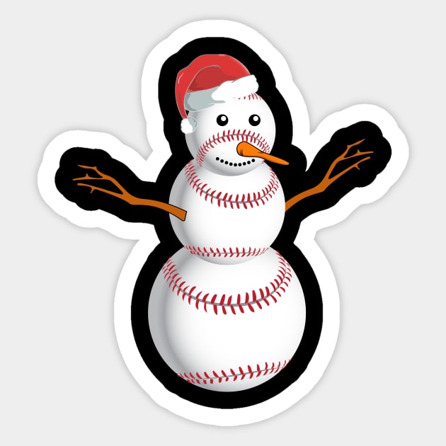 Baseball Snowman Christmas Shirt Sticker by Skylane